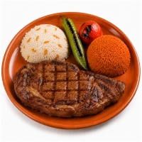 Stuk vlees van de rib van een rund (500 gram).