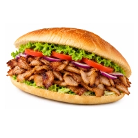 Turk brood met doner, salade en saus naar keuze.