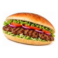 Turks brood met kofte van de houtskoolgril, salade en saus naar keuze<br>