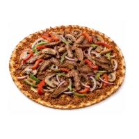 Lahmacun met shoarma,salade en saus naar keuze.