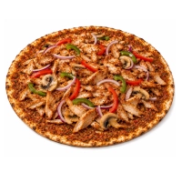 Lahmacun met kipfilet,salade en saus naar keuze.